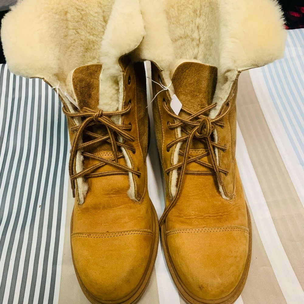 UGG Lace Up Fur Lined Winter Boots